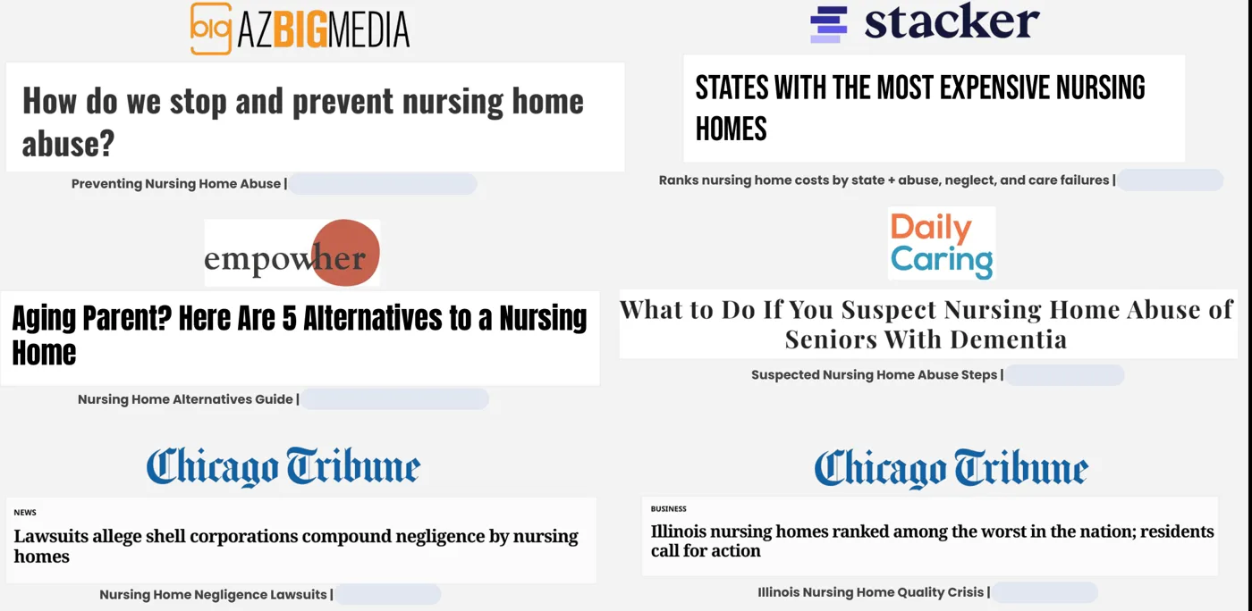 Report page: where competitors earn coverage